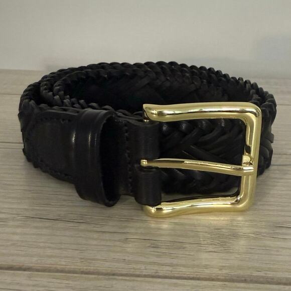 J. Crew Black Braided Belt with Gold Buckle - Picture 3 of 5